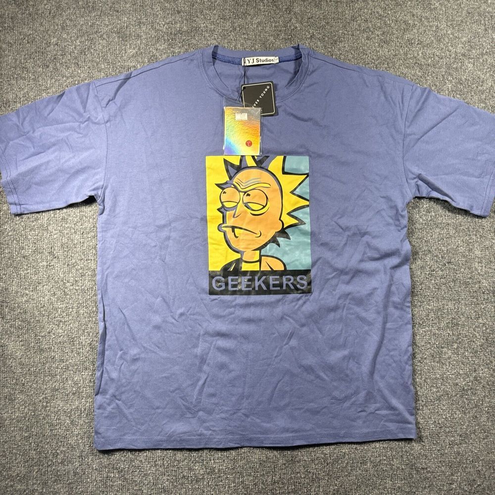 VYJ Studios NWT Men's‎ Blue Tshirt Rick And Morty Nercore
